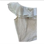J.Crew  White Eyelet One Shoulder Ruffle Top. Size 12. Photo 5