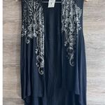 Vocal Y2K Vintage Duster Vest Sz Large  Studded Embellishment Black Rock 2000’s Photo 0