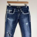 Maurice's Maurice’s premium ladies Dark Blue thick stitching Distressed Women Jeans Sz 28 Photo 1