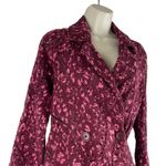 Johnny Was  Zaragoza Linen Lace Double Breasted Trench Coat Red Size S Photo 7