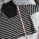 J.Crew Heritage Terry Quarter-Zip Sweatshirt Black Stripe Large Photo 5