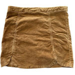 Brandy Melville  Camel Corduroy A-Line Mini Skirt Scalloped Hem Fall Casual Photo 0
