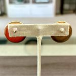 Vintage Navy Blue Gold Pearl Earrings Photo 2