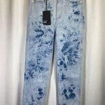 Paige Hoxton Slim Crop Raw Hem Jeans Size 27 Tie Dye blue & white NEW Photo 6