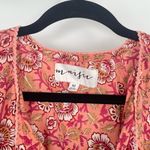 Maisie Women's Pink Multi Floral Tiered Smocked Ruffle Mini Dress Size Medium Photo 6