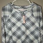 Victoria's Secret NEW Victoria’s Secret gray plaid loungewear thermal shirt women’s size XS Photo 1