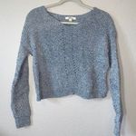 baby blue v neck cropped knit sweater Photo 0