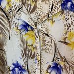 JM Collection  Tropical Floral Linen Button-Down Shirt Size Large Photo 6