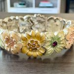 Enamel Jeweled Flower Bracelet Yellow Photo 4