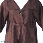 BCBGMAXAZRIA Burgundy Swing Coat XXS Self Tie Belt Retro Classic Photo 4