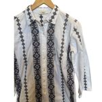 Julia Amory Women's Boho Embroidered Long Sleeve Shirt Dress White Brown Size S Photo 1