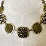 Jewel Kade gold tone and green bib vintage necklace Photo 0