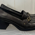 SO  Brown Loafers Chunky Heel with Chain Detail, Y2K, Size 10 Photo 0