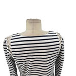 ALC Frank ALC A.L.C. Chapman Shift Dress Lace-Up Shoulder‎ Navy White Striped Size Small Photo 9
