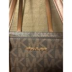 Michael Kors NWT  Kris Large Top Zip Leather Satchel Tote Luggage Brown Logo Photo 6