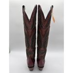 Corral Western Dark Pink Maroon Artisan Denim Embroidery OTK Stud Boot A4703 8 Photo 3