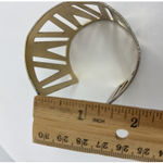 Estate Find Vintage Metal Cuff Bracelet Gold Color Modern Design 2.25" Wide Photo 6