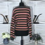Wild Fable  cotton cropped sweatshirt striped green orange long sleeves L Photo 2