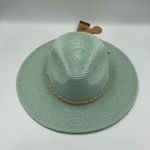 NWT C.C. Mint Green Straw Panama Hat with Braided Band Photo 2