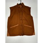 Corduroy Vest Women's Small brown Vintage‎ Snap Zip Sleeveless Cotton Photo 6