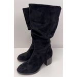Kenneth Cole Mid Calf Boots 6 Black Microsuede Upper Almond Toe Block Heel Photo 2