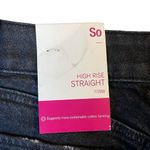 SO  Jeans Womens 7 28W Black Stretch High Rise Straight Leg Distressed Raw Hem Photo 11