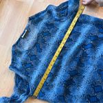 Equipment 100% Silk Blue Python Print Sheer Blouse Size Small Photo 5