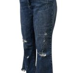 Risen Frayed Kick Flare Distressed Denim High Rise Blue Jeans Raw Hem Womens 32 Photo 1