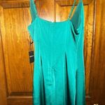 Forever 21 Satin Green Mini Event Party Dress Photo 6