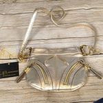 B Makowsky  leather champagne gianna mini x-body handbag Photo 0