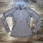 Lululemon Race Your Pace 1/2 Zip Pullover Light Purple Stripes Size 8 Photo 0