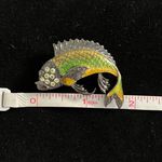 Fish Shaped Enamel & Rhinestone Brooch‎ Pin Yellow Photo 1