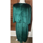 Club L Green Velvet Dress Cape Sleeve formal holiday sz XXL US 18 Midi Cocktail Party Photo 5