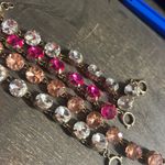 Set of 4 Pink and Clear Crystal Gemstone Bracelets Photo 2