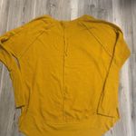 Free People  style waffle knit Mustard yellow long sleeve top size large Photo 2