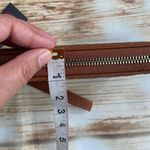 Wristlet Wallet Faux Leather Brown Zipper Closure Photo 6