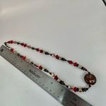 Red, black and faux pearl beaded necklace Red Photo 6