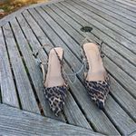 A New Day Nwt Women's Annette Satin Slingback Heels  size 7 animal print leopard Photo 1