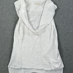 Eileen Fisher Sleeveless Linen Top Women Small White Knit Pocket Collared V-Neck Photo 0
