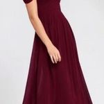 Lulus Make Me Move Chiffon Dress Gown Maroon Med Red Photo 0