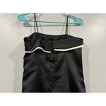 Zum Zum Black Light Pink Bow Split Back Satin Dress Gown 3/4 Vintage VTG Photo 3