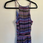Lorena Rose sleeveless maxi dress Boho lined tie belt colorful women’s size S Blue Photo 6