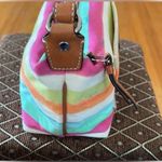 Coach Hampton Watercolor Stripe mini hobo bag in with tan leather accents Photo 3