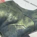 Isabel Marant $690  Green Metallic Dicker Western Ankle Booties Boots Size 35 Photo 8