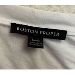 Boston Proper  White Cotton/Modal Shirt Womens Casual‎ Top One Shoulder Size M Photo 4