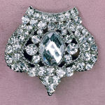 688. Royal Rhinestone Bling Silvertone Crown Brooch Silver Photo 0