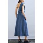 Moussy Asymmetry Denim Jumper Dress Blue Photo 11