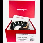 Salvatore Ferragamo Trezze 85mm Block Heel Slingback Leather Sandals Size 7 Photo 1