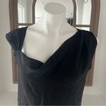 Theory  Asymmetric Classic Silk Georgette Black Top, Size S New w/Tag Retail $275 Photo 7