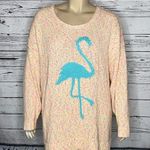 Torrid  NWT Size 4 Neon Rainbow - Blue Flamingo Scoop Neck Pullover Sweater Top Photo 0